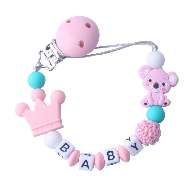 Baby Products Silicone Pacifier Chain Koala Cartoon Silicone Toy Teeth Molar Chain Customized Letters Baby Products Silicone Pacifier Chain Koala Cartoon Silicone Toy Teeth Molar Chain Customized Letters